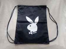 Vintage Playboy Drawstring Bag In Black 16" Length 