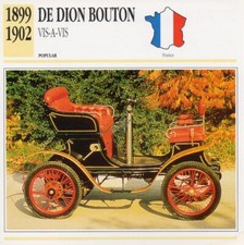 1899-1902 DE DION BOUTON Vis-A-Vis Classic Car Photograph/Information Maxi Card
