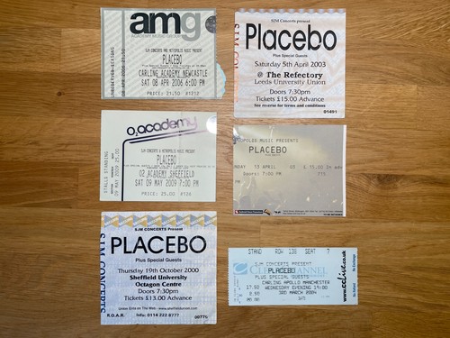 Placebo concert ticket stub - concert,