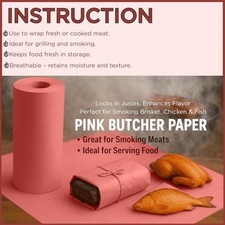 Pink Butcher Paper Roll for Smoking Meat 45*1500cm of Food Grade Peach Butcher