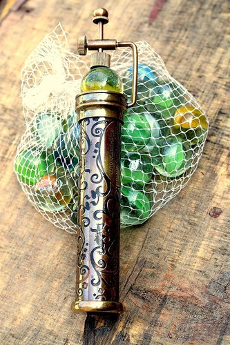 Antiqued brass kaleidoscope - brass,