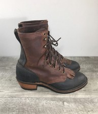 Santa Fe Boot Company Leather Granny Grunge Punk Packer Leather Womens Boots 8 M