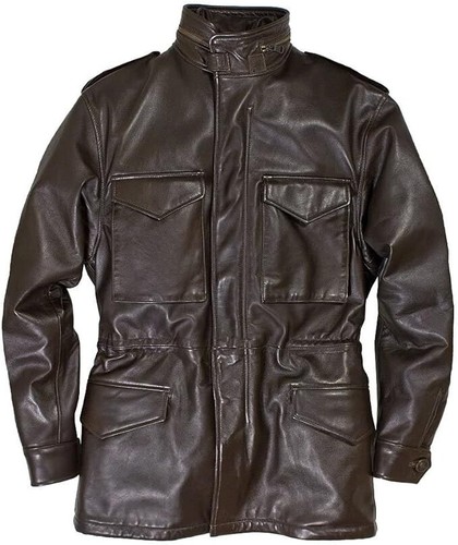 Men leather jacket - leather,