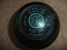 Almark Slimline Lawn bowls Black Size 3 HM  WB 16 