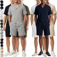 Mens Summer Cotton Crinkle