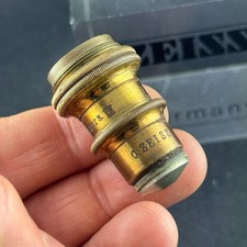 antique brass Carl Zeiss Homog. IMMERS. 1/12 N. Ap. 1.25 LENS MICROSCOPE leitz