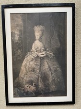 Antique C18th Mezzotint Queen