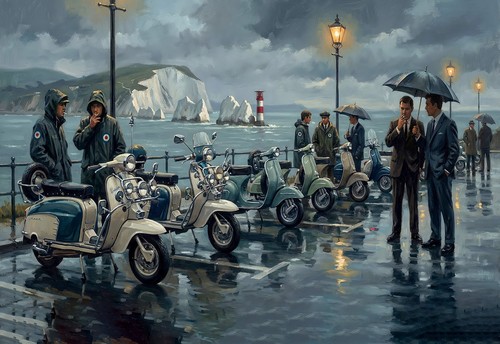 Mod mods scooter rally poster - mod,