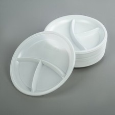 3 Section Plastic Plates 10"
