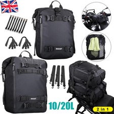 Motorcycle Back Seat 10/20L Waterproof Luggage Bag backpack Universal Black UK