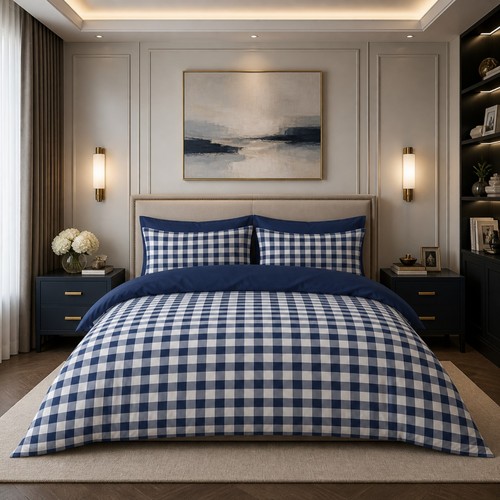 Gingham check duvet cover - duvet, sets
