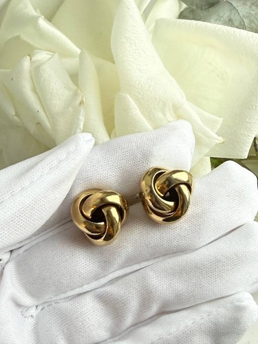 Vintage gold tone knot clip - tone, clip-on