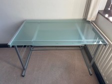 John Lewis SOHO Metal and Tempered Glass Desk – W 122cm, H 74cm, D 76cm