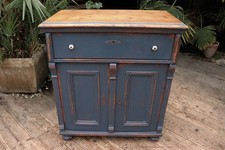 💕 Beautiful Old Antique 19thC Pine/ Blue Painted Cabinet/Dresser Base/Sideboard