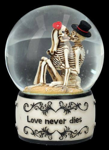 Snow globe skeleton couple - skeleton,
