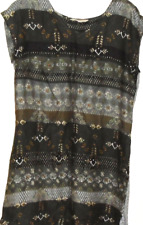 Next Cactus Print Tunic grey khaki green printed longline top Size 12 New