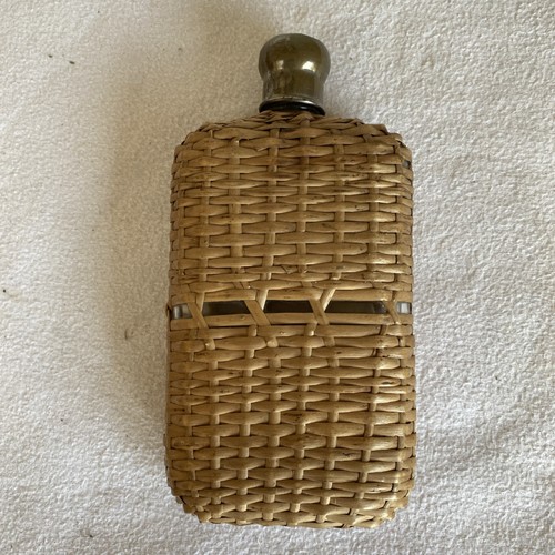 Vintage wicker glad - vintage, glass