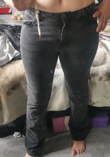 womens ladies jeans straight casual charcoal grey TU Quality. 