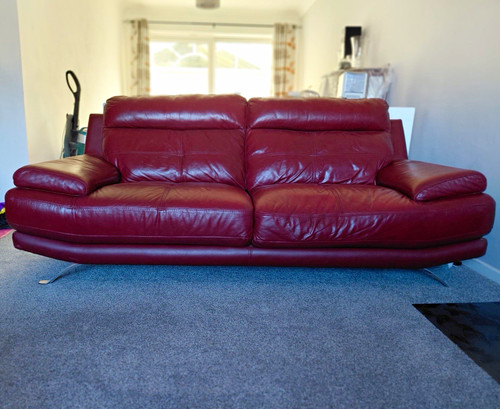 Red burgundy leather - leather, 2+3