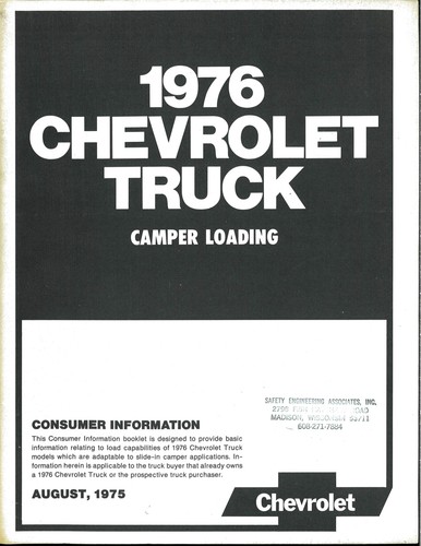 1976 chevrolet truck camper - 1976,