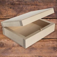 Small Rectangular Wooden Trinket Jewellery Gadgets Gift Box | 12 x 9.5 x 4 cm