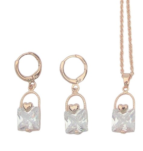 Square cubic zirconia charm - cubic,