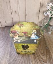 Alice in Wonderland jewellery box Hexagon storage bits and bobs. White Rabbit