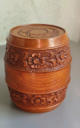 Vintage carved flowers wooden - vintage,