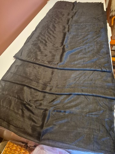 Vintage black 100 silk - silk, sari