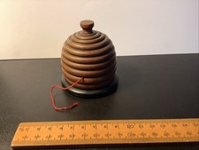Antique Wooden Turned Beehive String Box.