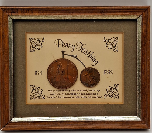 Vintage framed penny farthing - framed,