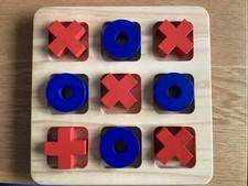 John Lewis Chunky Wooden Noughts & Crosses Game In Box Age 4+. 21x21xm Size