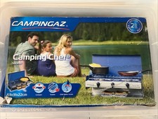 Campingaz Chef Folding Double Burner Stove and Grill, Compact Gas Cooker for Cam
