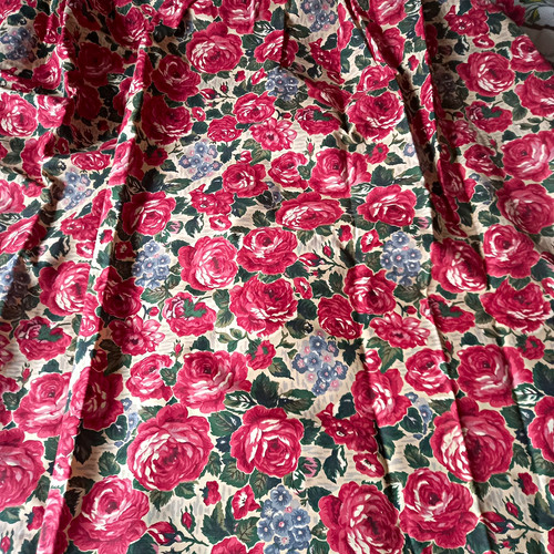 Vintage roses curtain panels - roses,