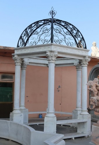 Marble gazebo with wrought - with,