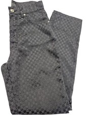 Versace Classic V2 Jeans Checkered Black Polyester Size 28 UK 10