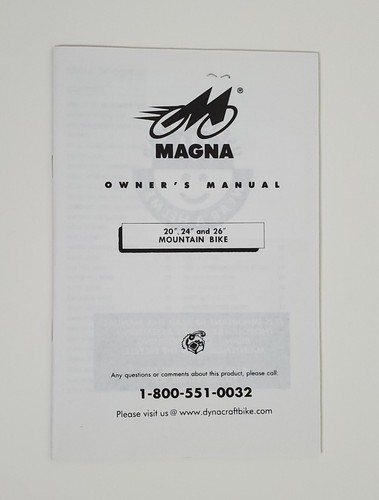 Owner manual for magna - owner's,
