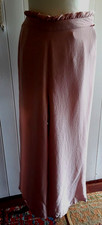 LADIES SIZE 10 PEACH CRINKLE WIDE LEG TROUSERS WITH RUFFLE WAISTBAND by PRIMARK