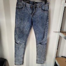 Criminal Damage Blue Denim Jeans Wt: 32 L: R Super Skinny