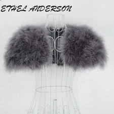 Real Ostrich Feather Bolero Shrug Fur Wrap Jacket High Stylish Bridal Wedding