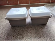 2x Vintage Tupperware Storage Pots 861 Jam Dish, Butter, Snack Lidded Tubs #414