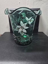 Fenton Green Art Glass Vase