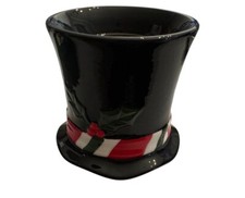 Yankee Candle Electric Tart Wax Warmer Ceramic Top Hat Snowman Hat Retired Works