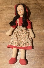 Antique 1930s Doll Celluloid Head Rag Body Excellent Condition height 50 cm 