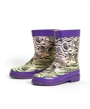 Girls Kids Purple Trim Zebra