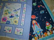 Colourful Childrens Panels - Flutter and All Systems Glow.  100% Cotton