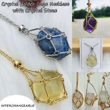 Interchangeable Crystal Holder Cage Necklace Stone Holder Necklace  Party