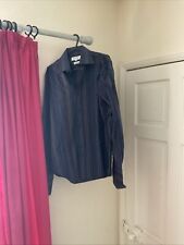 Jeff Banks Stvdio Shirt Blue 15" Collar Double Cuff Long Sleeve See Description