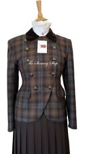 BROWN CHECK WOOL LEAD REIN LEADERS JACKET SIZE 10
