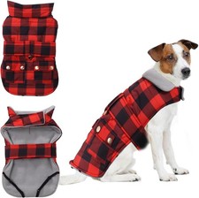 Dog Coat Red Plaid Puppy Warm
